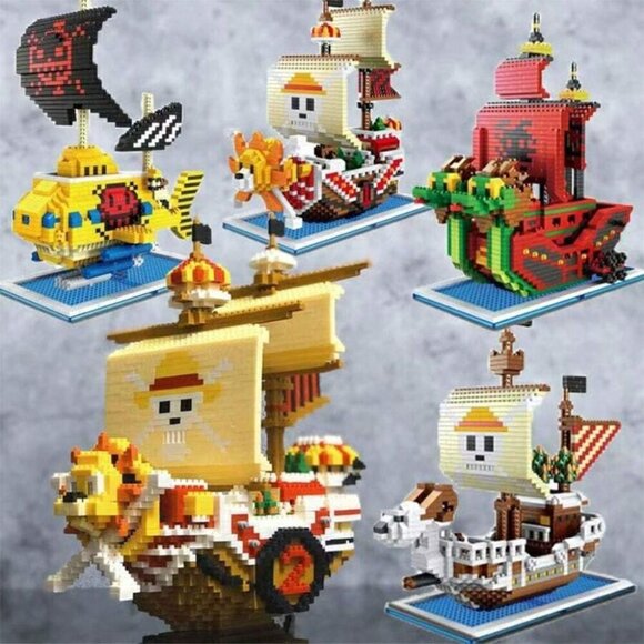 1pc Anime Pirate Ship Teen Building Blocks Sunshine Miles Merry World Of Warcrat - Picture 4 of 6